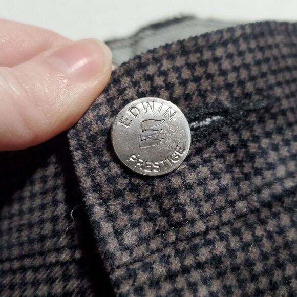 Edwin Prestige Pants Size M Houndstooth Pattern Black Tan Corduroy Womens - Picture 11 of 14